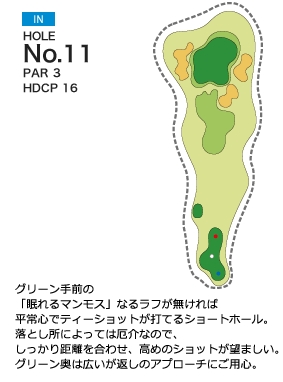 関西空港ゴルフ倶楽部 IN11番ホール コース図