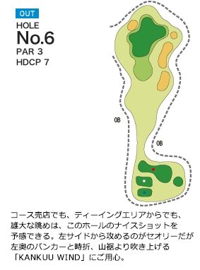 関西空港ゴルフ倶楽部 OUT6番ホール コース図
