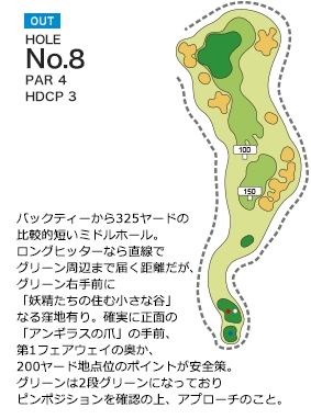 関西空港ゴルフ倶楽部 OUT8番ホール コース図