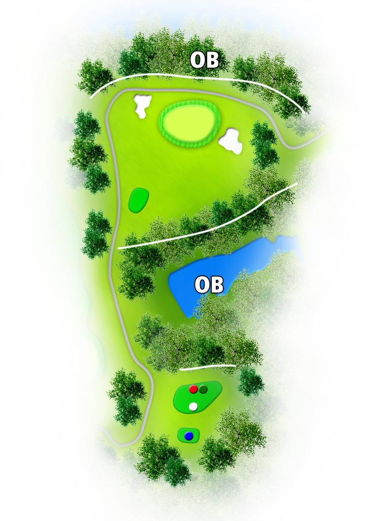 猪名川グリーンカントリークラブ OUT6番ホール コース図