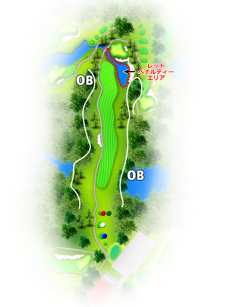 花の杜ゴルフクラブ IN10番ホール コース図