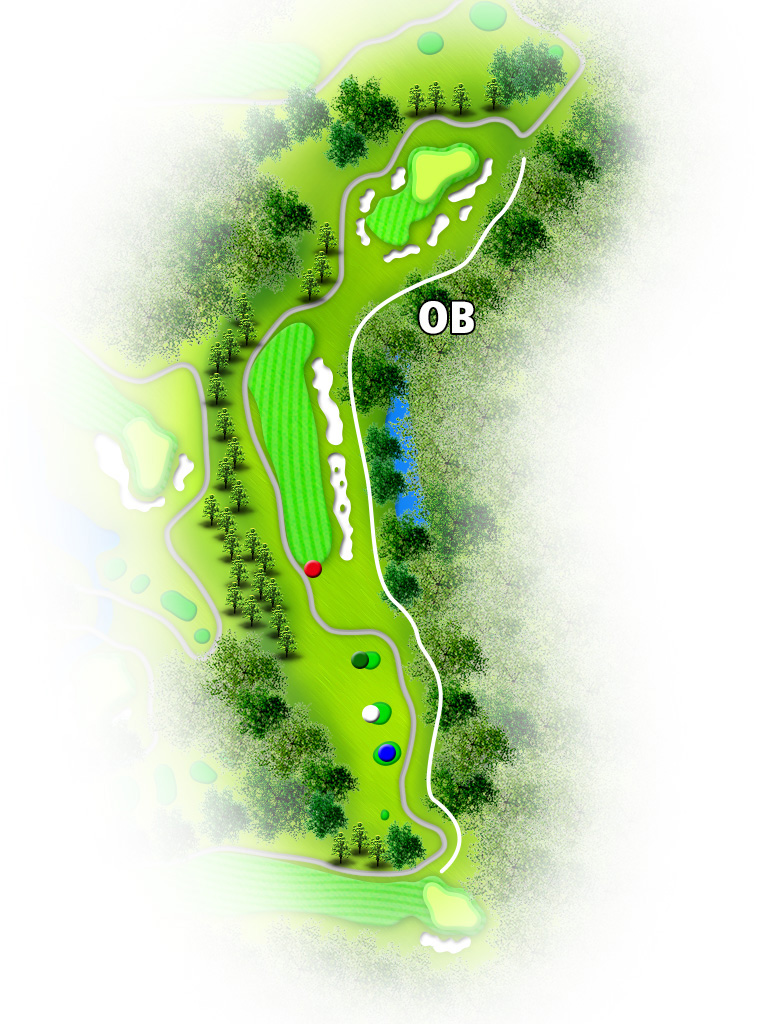 花の杜ゴルフクラブ IN13番ホール コース図