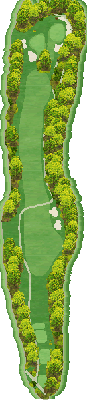 Jゴルフ鶴ヶ島 OUT1番ホール コース図