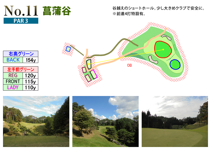 下呂カントリークラブ IN11番ホール コース図