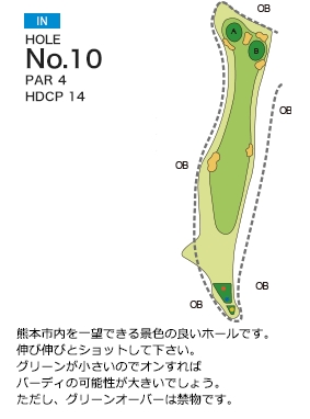 チサンカントリークラブ御船 IN10番ホール コース図