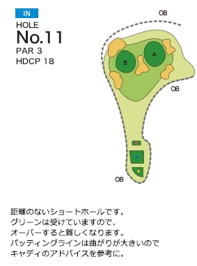 チサンカントリークラブ御船 IN11番ホール コース図