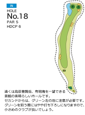 チサンカントリークラブ御船 IN18番ホール コース図