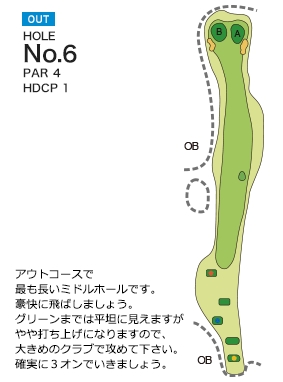 チサンカントリークラブ御船 OUT6番ホール コース図