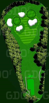 袖ヶ浦カンツリークラブ 新袖コース OUT6番ホール コース図