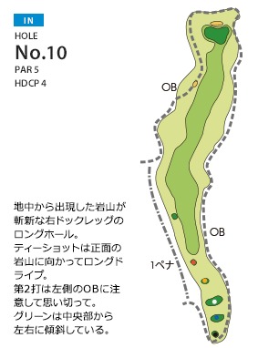 多治見北ゴルフ倶楽部 IN10番ホール コース図