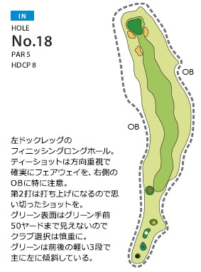 多治見北ゴルフ倶楽部 IN18番ホール コース図