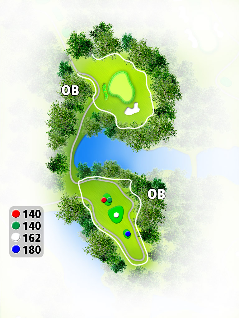 おおさとゴルフ倶楽部 IN15番ホール コース図