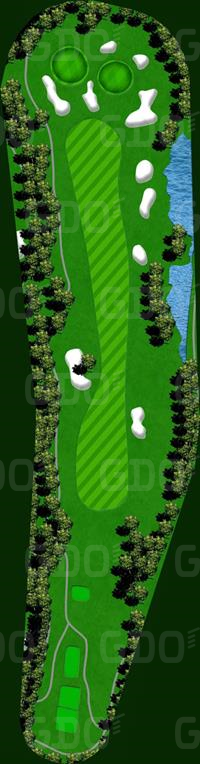 浜松シーサイドゴルフクラブ OUT9番ホール コース図