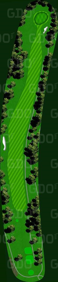 千里浜カントリークラブ IN18番ホール コース図