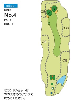 名阪チサンカントリークラブ 阿山OUTコース4番ホール コース図
