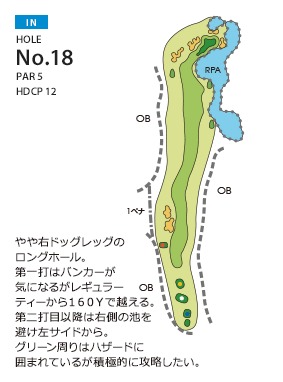 ＰＧＭ南市原ゴルフクラブ（旧：南市原ゴルフクラブ） IN18番ホール コース図