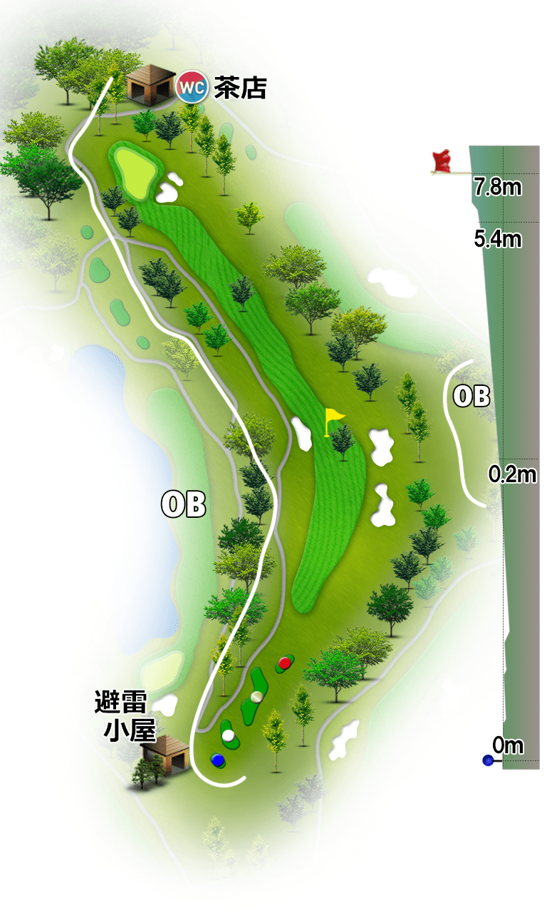 サンリゾートカントリークラブ IN13番ホール コース図