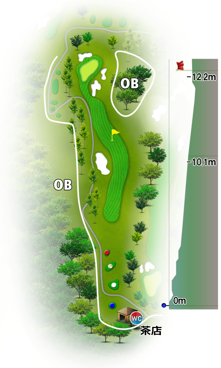 サンリゾートカントリークラブ IN14番ホール コース図