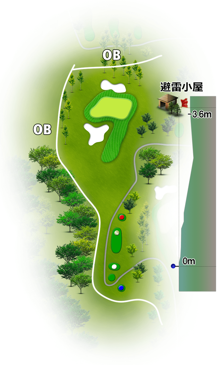 サンリゾートカントリークラブ IN15番ホール コース図