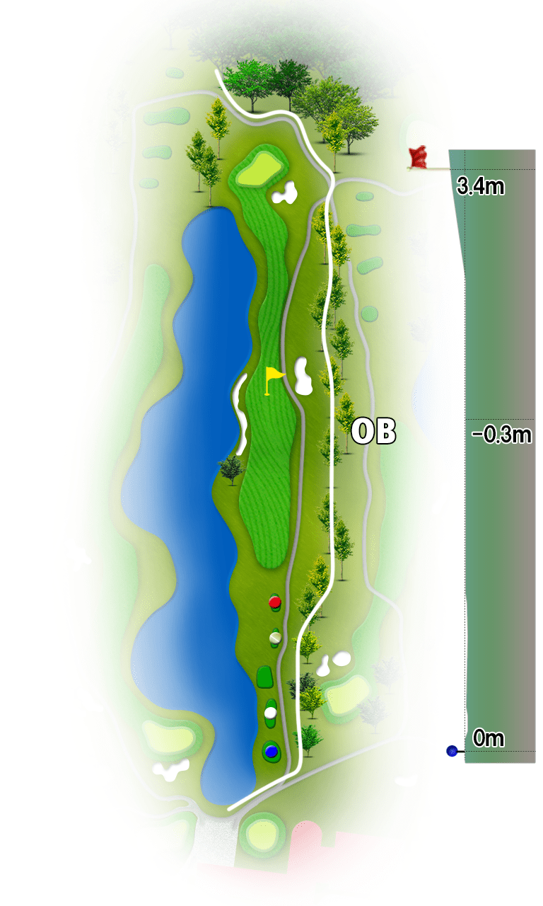 サンリゾートカントリークラブ IN17番ホール コース図