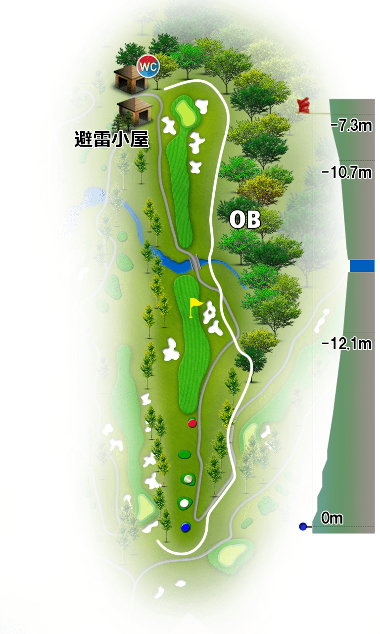 サンリゾートカントリークラブ OUT3番ホール コース図
