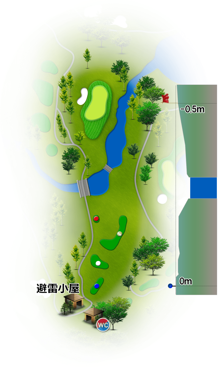 サンリゾートカントリークラブ OUT4番ホール コース図