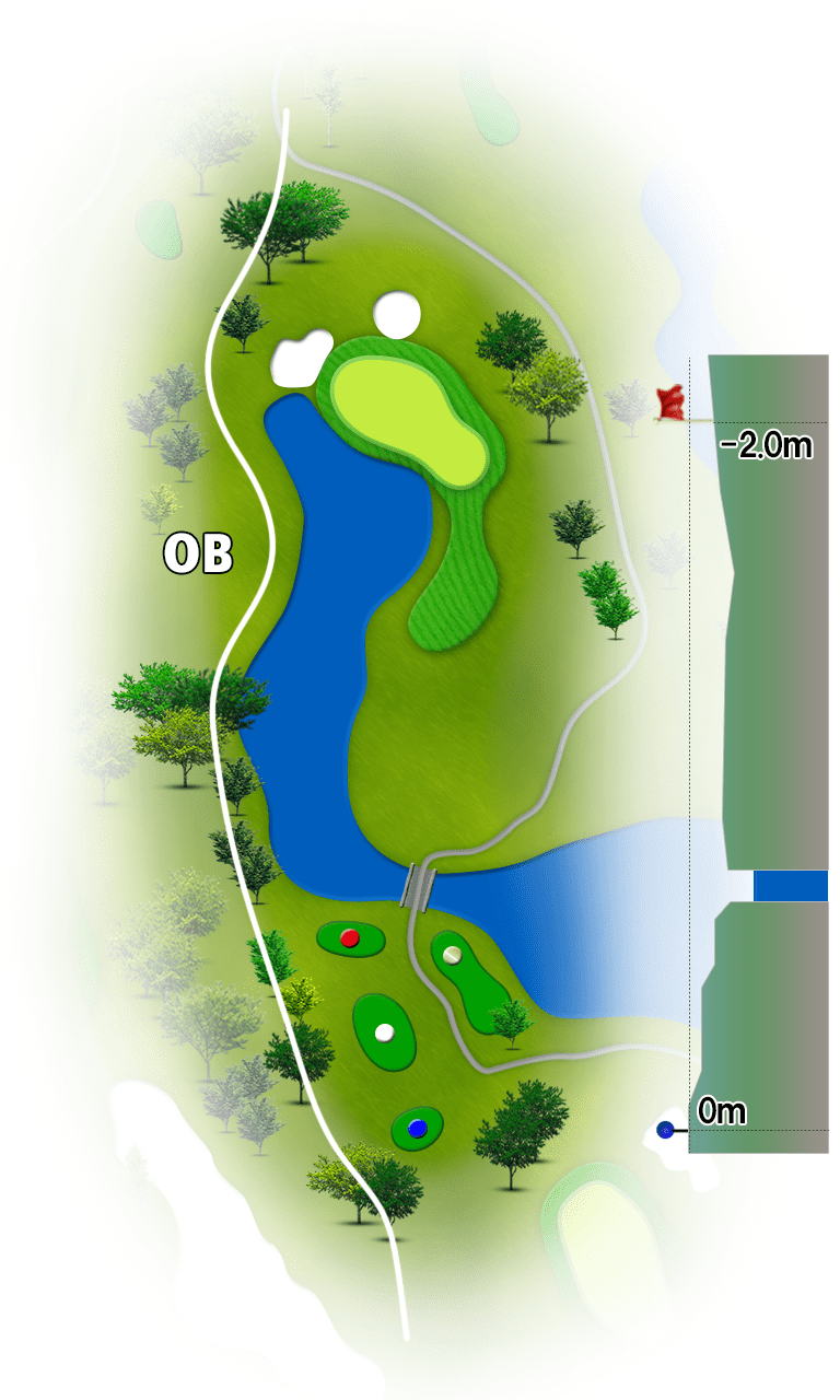 サンリゾートカントリークラブ OUT7番ホール コース図