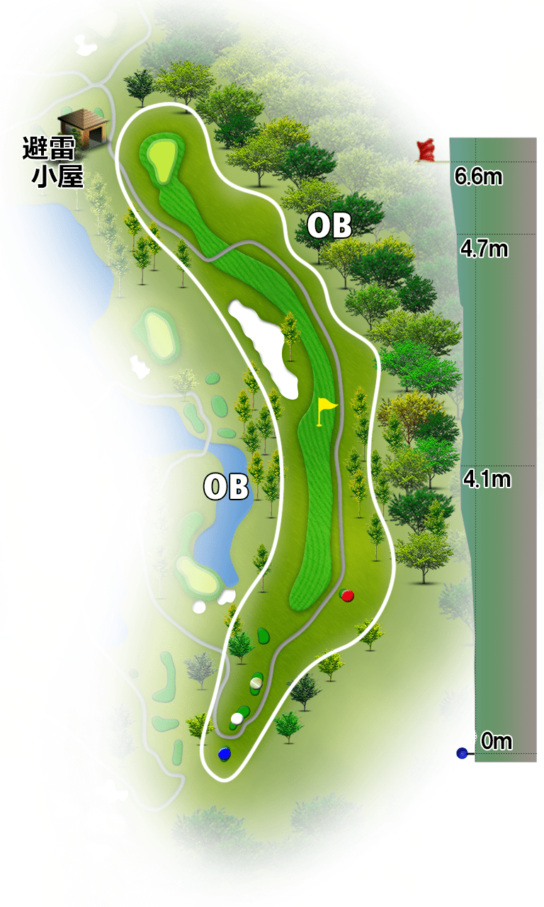サンリゾートカントリークラブ OUT8番ホール コース図