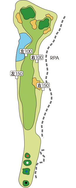 利府ゴルフ倶楽部 IN13番ホール コース図