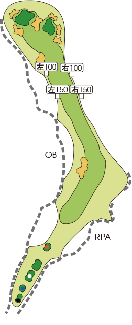 利府ゴルフ倶楽部 IN14番ホール コース図