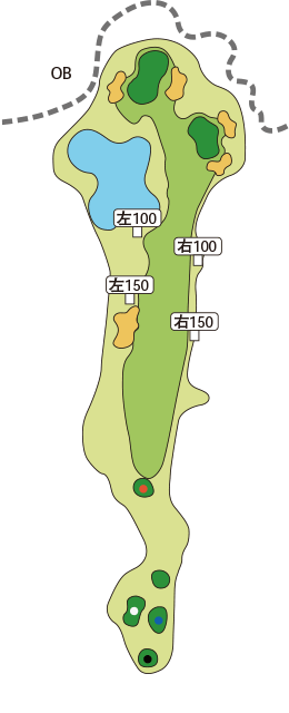 利府ゴルフ倶楽部 IN16番ホール コース図