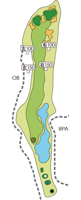 利府ゴルフ倶楽部 IN18番ホール コース図
