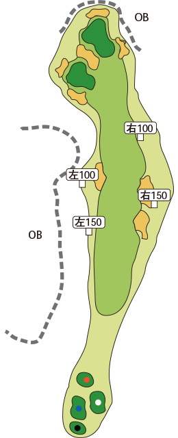 利府ゴルフ倶楽部 OUT1番ホール コース図