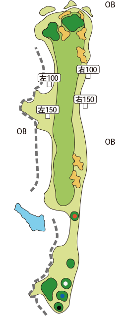 利府ゴルフ倶楽部 OUT2番ホール コース図