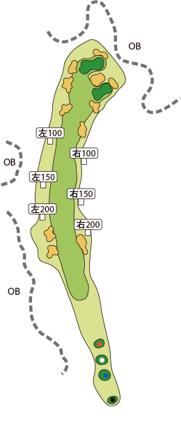 利府ゴルフ倶楽部 OUT8番ホール コース図