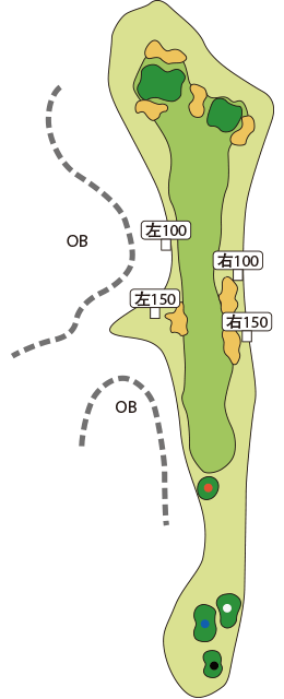 利府ゴルフ倶楽部 OUT9番ホール コース図