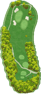 明智ゴルフ倶楽部 かしおゴルフ場 OUT4番ホール コース図