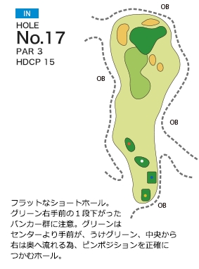三木の里カントリークラブ IN17番ホール コース図