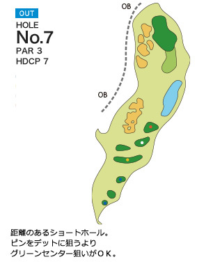 たけべの森ゴルフ倶楽部 OUT7番ホール コース図