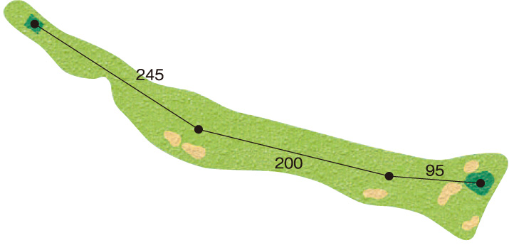 各務原カントリー倶楽部 IN14番ホール コース図