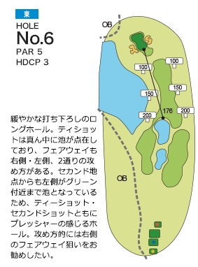 ザ・インペリアルカントリークラブ 東6番ホール コース図