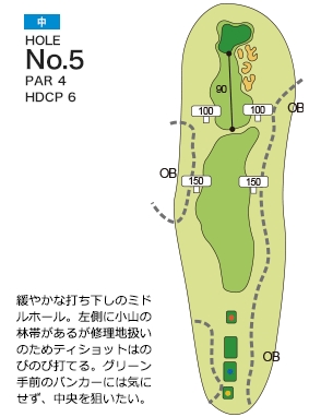 ザ・インペリアルカントリークラブ 中5番ホール コース図