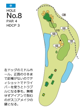 ザ・インペリアルカントリークラブ 中8番ホール コース図