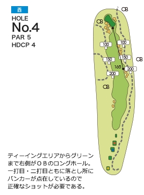 ザ・インペリアルカントリークラブ 西4番ホール コース図