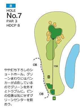 ザ・インペリアルカントリークラブ 西7番ホール コース図
