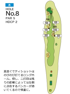 ザ・インペリアルカントリークラブ 西8番ホール コース図