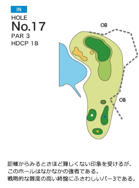 入来城山ゴルフ倶楽部 IN17番ホール コース図