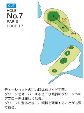 入来城山ゴルフ倶楽部 OUT7番ホール コース図