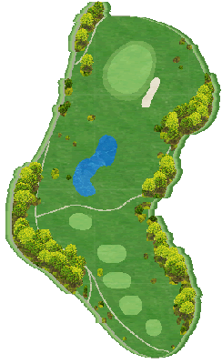 コムウッドゴルフクラブ IN16番ホール コース図