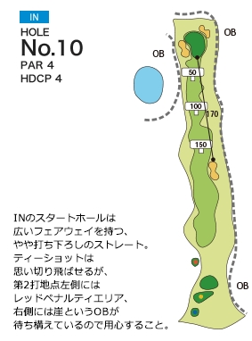 大山アークカントリークラブ IN10番ホール コース図